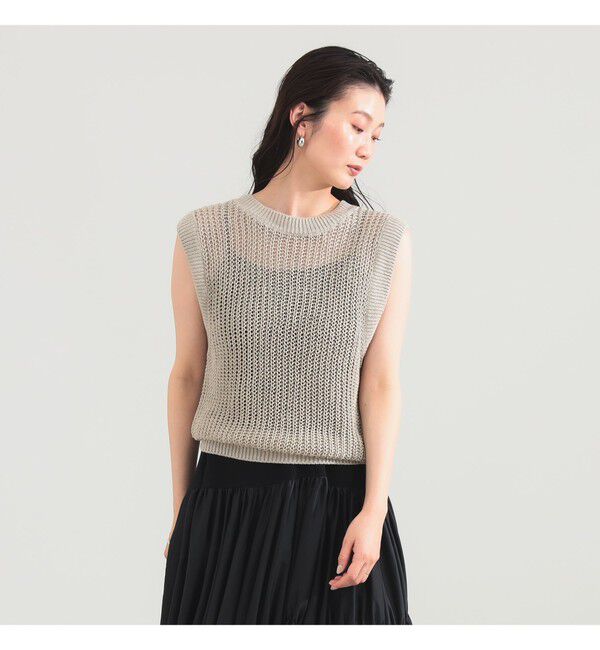 Demi-Luxe BEAMS 「リネン 畦 ニットベスト」|ニット・セーター|BEIGE