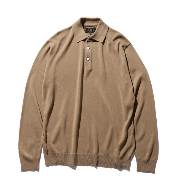 BEAMS「BEAMS PLUS / 12ゲージ ニット ポロシャツ」|ポロシャツ|KHAKI