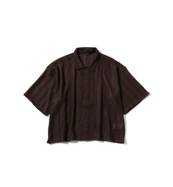 BEAMS「ショート メッシュ オープンカラーシャツ【ワイドショートフィット】」|シャツ・ブラウス|