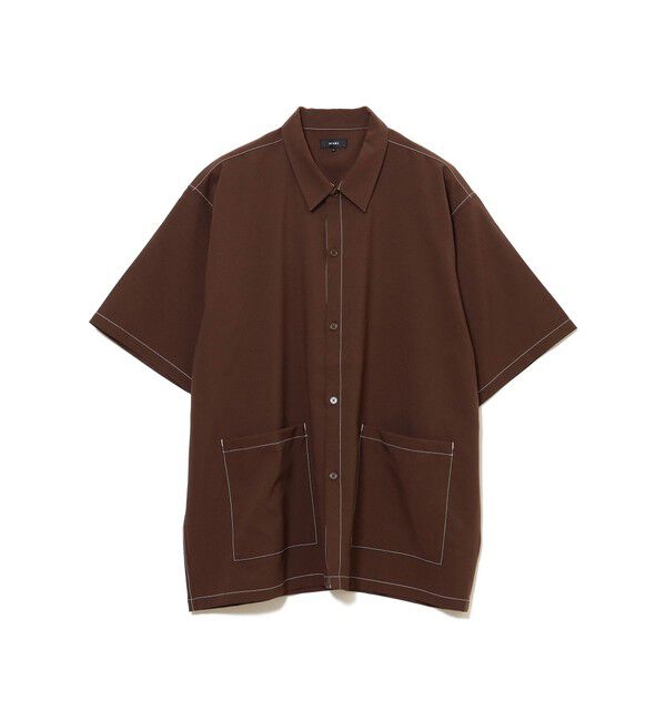 BEAMS「ダブル ポケット ステッチ シャツ 【ワイドフィット】」|シャツ・ブラウス|BROWN