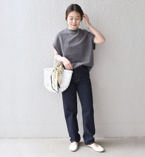 SHIPS for women「《一部追加予約》【WEB限定】〈手洗い可能〉アイレット クルーネック プルオーバー」|Tシャツ・カットソー|