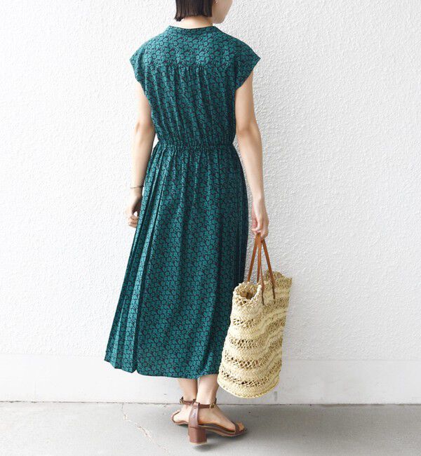 SHIPS for women「《一部予約》【WEB限定】〈洗濯機可能〉ドット 花柄 サイド プリーツ フレンチスリーブ ワンピース」|ワンピース|