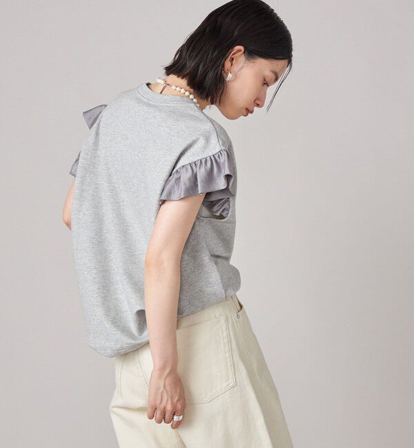 SHIPS for women「SHIPS NINE CASE:〈手洗い可能〉ミニ 裏毛 フリル カットソー」|Tシャツ・カットソー|