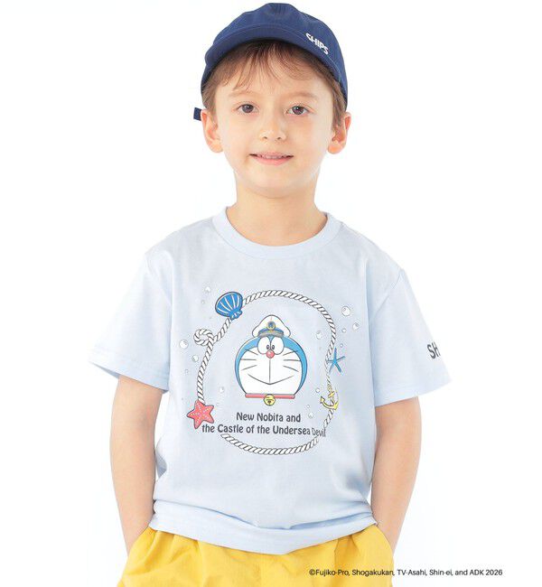SHIPS KIDS「SHIPS KIDS:100～130cm /＜映画ドラえもん 新・のび太の海底鬼岩城＞ Tシャツ」|Tシャツ・カットソー|ライトブルー