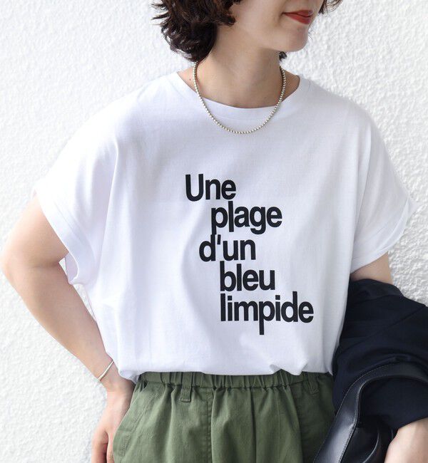 SHIPS for women「　《一部予約》メルティ コットン プリント ロゴ ショート スリーブ Tシャツ」|Tシャツ・カットソー|