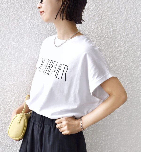 SHIPS for women「　《一部予約》メルティ コットン プリント ロゴ ショート スリーブ Tシャツ」|Tシャツ・カットソー|