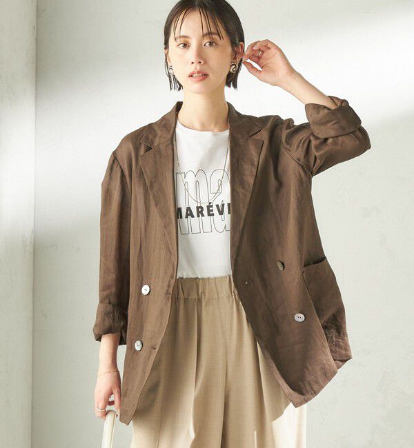 SHIPS for women「　《一部予約》メルティ コットン プリント ロゴ ショート スリーブ Tシャツ」|Tシャツ・カットソー|