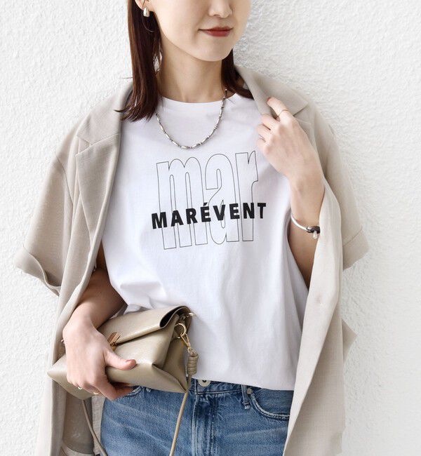 SHIPS for women「　《一部予約》メルティ コットン プリント ロゴ ショート スリーブ Tシャツ」|Tシャツ・カットソー|
