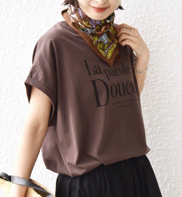 SHIPS for women「　《一部予約》メルティ コットン プリント ロゴ ショート スリーブ Tシャツ」|Tシャツ・カットソー|