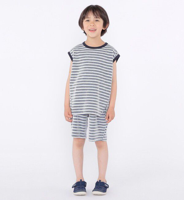 SHIPS KIDS「SHIPS KIDS:100～130cm / ジャカード ノースリーブ カットソー」|タンクトップ|