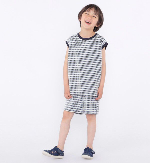 SHIPS KIDS「SHIPS KIDS:100～130cm / ジャカード ノースリーブ カットソー」|タンクトップ|