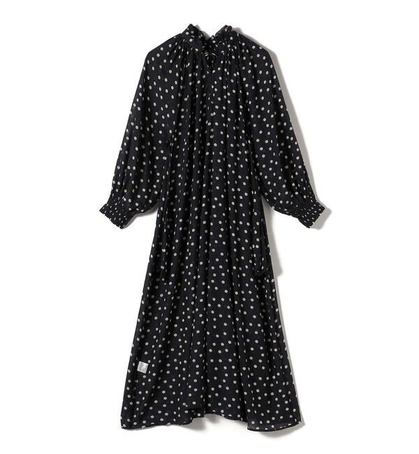 SHIPS for women「Fanaka:〈手洗い可能〉ドット プリント ロング スリーブ ワンピース」|ワンピース|
