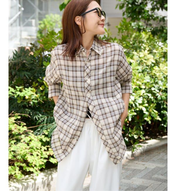 OUTDOOR PRODUCTS Usual Things「コットンボイルワッシャーチェックシャツ」|シャツ・ブラウス|