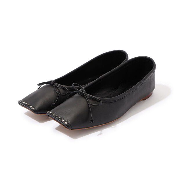 TOMORROWLAND GOODS「CHEMBUR SQ FLAT STUDS BALLET シューズ」|ローファー|