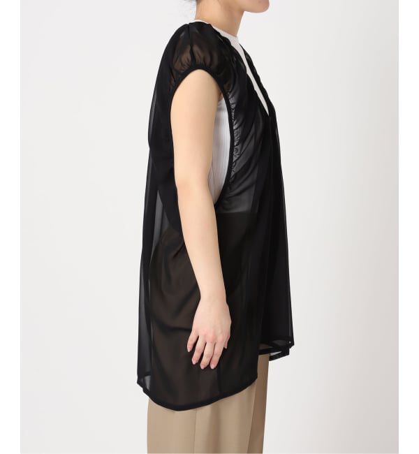  「GATHERED CHIFFON TANK：ブラウス」|シャツ・ブラウス|