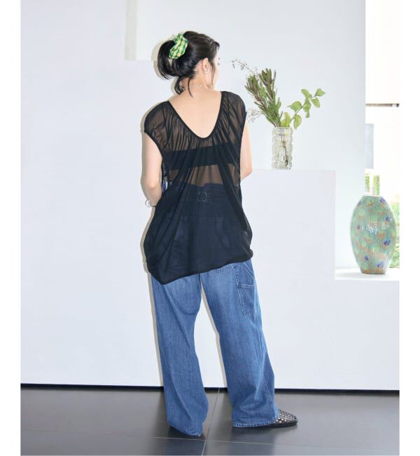  「GATHERED CHIFFON TANK：ブラウス」|シャツ・ブラウス|