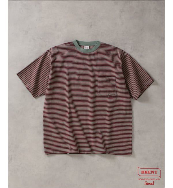 J.S.Homestead「BRENT / ブレント 別注 ボーダー ポケット Tシャツ 2」|Tシャツ・カットソー|グリーン B
