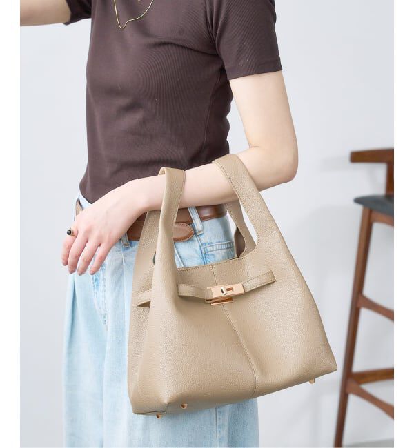  「LETALON 2way soft cube bag」|ショルダー・メッセンジャー|ベージュ