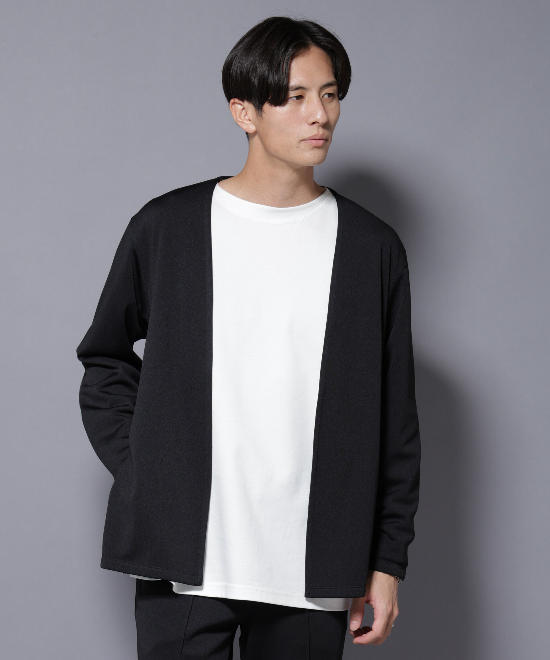 nano･universe「｢MC｣coveross(R) フリースボンディングトッパーブルゾン」|Tシャツ・カットソー|ブラック