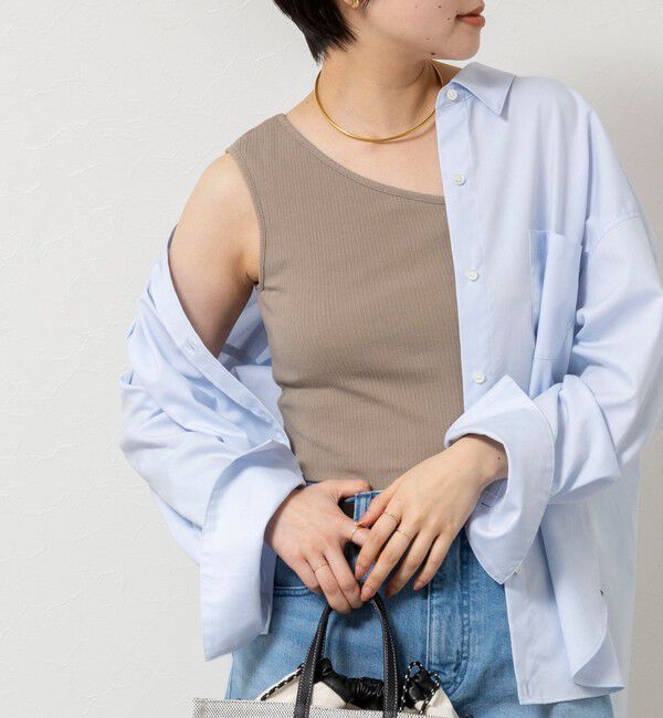NOLLEY'S sophi「ウォッシャブルカップ付ワンショルタンクトップ」|タンクトップ|モカ