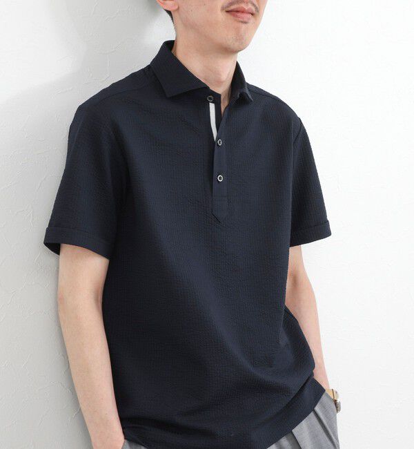 NOLLEY'S goodman「【BECシリーズ】《ビジカジ対応》サッカーテープポロシャツ / ビズポロ /26SS」|ポロシャツ|ネイビー