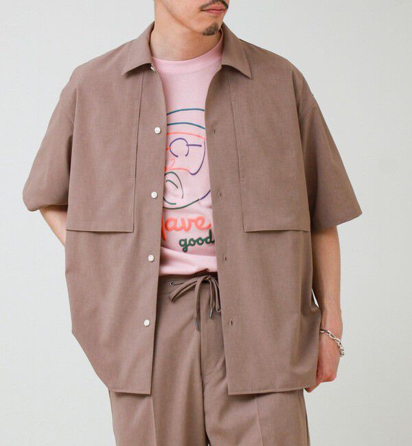 GLOSTER「【COOLMAX/セットアップ着用可能】ポリトロS/Sシャツ」|シャツ・ブラウス|ベージュ