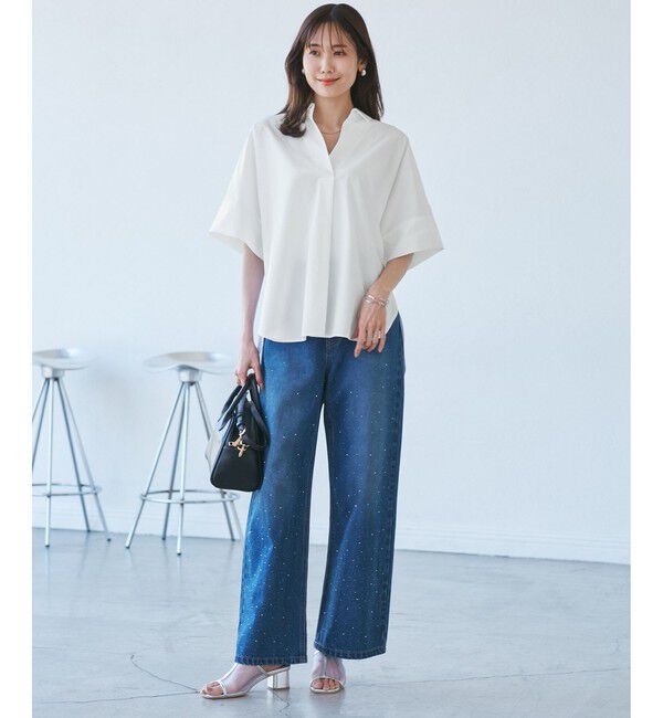 Rope&rsquo;Picnic「【UVカット・接触冷感・イージーケア】スキッパーシャツブラウス」|シャツ・ブラウス|