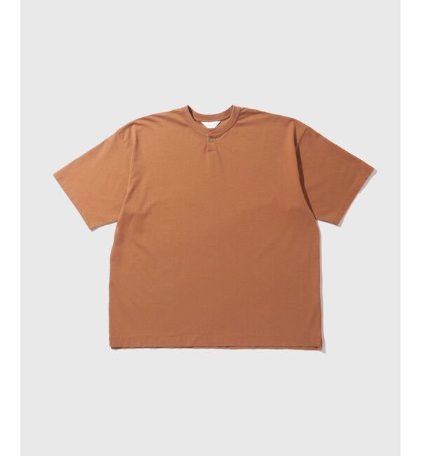 ADAM ET ROPE'「スムースコットン ヘンリーネック」|Tシャツ・カットソー|ブラウン系(24)