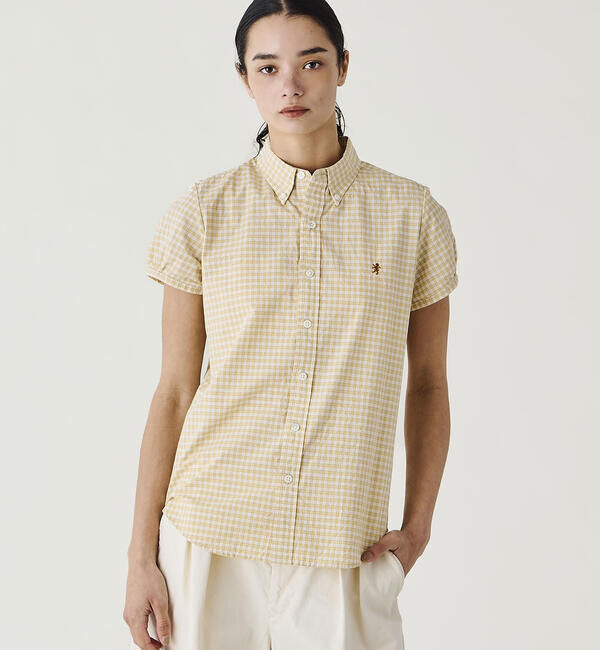 GYMPHLEX「Gymphlex | コットンタイプライター フレンチスリーブシャツ WOMEN」|シャツ・ブラウス|YELLOW系1