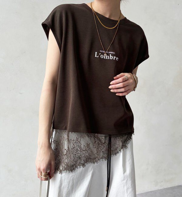  「【WEB限定】ヘムレースロゴTEE」|Tシャツ・カットソー|ブラウン