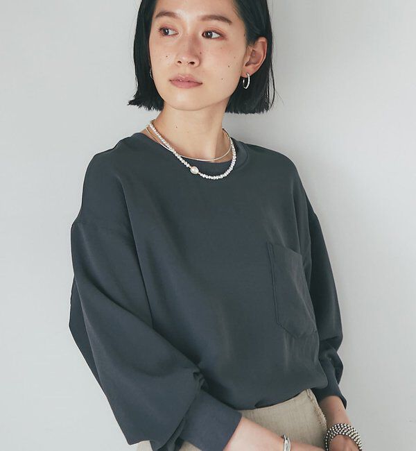  「【冷房・日焼け対策◎/3サイズ展開/手洗い可】ジョーゼットポケットブラウス」|シャツ・ブラウス|