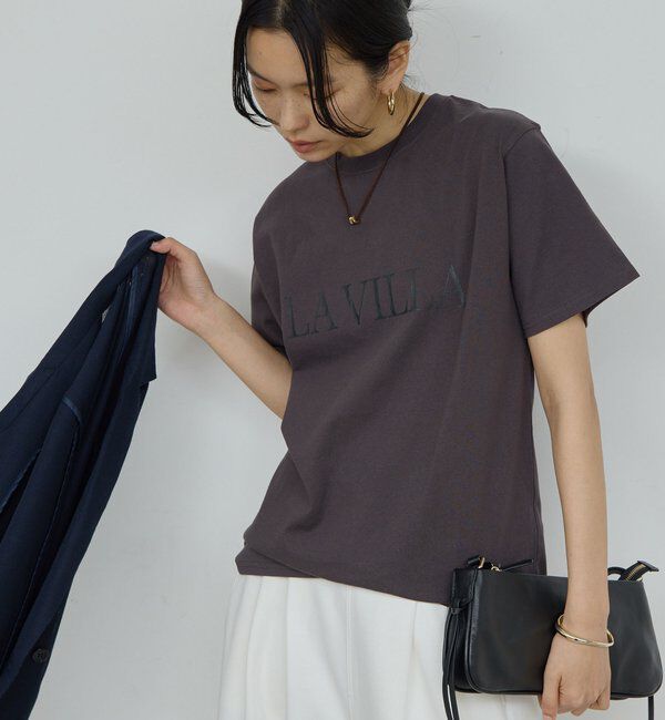  「ロゴTシャツ【La villa】」|Tシャツ・カットソー|チャコールグレー