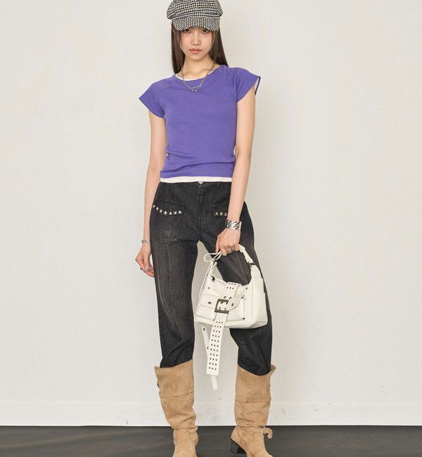  「【WEB限定カラーあり】【SLOPPY】 リブチビT」|Tシャツ・カットソー|