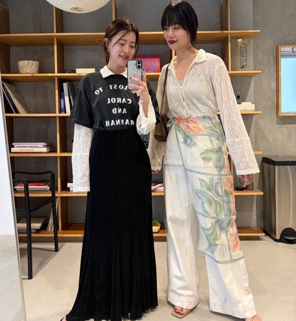  「【再入荷】絡みレースシャツ&times;ビスチェSET」|Tシャツ・カットソー|