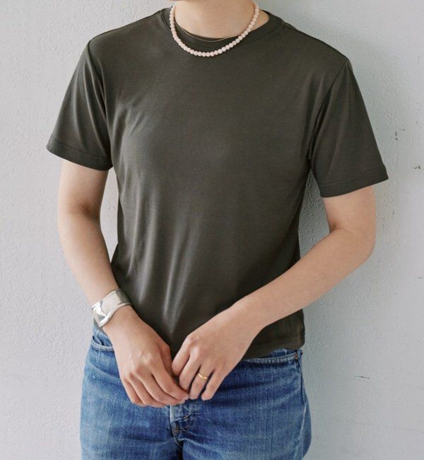  「【LUALY】【接触冷感/吸水速乾】シアープレーンチビTee」|Tシャツ・カットソー|