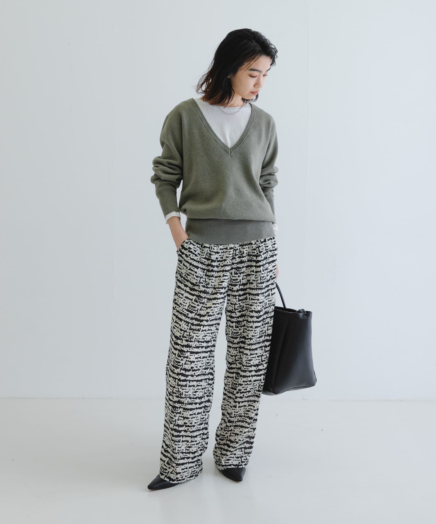 URBAN RESEARCH「new basic　カシミヤコットンVネックチュニックニット」|チュニック|