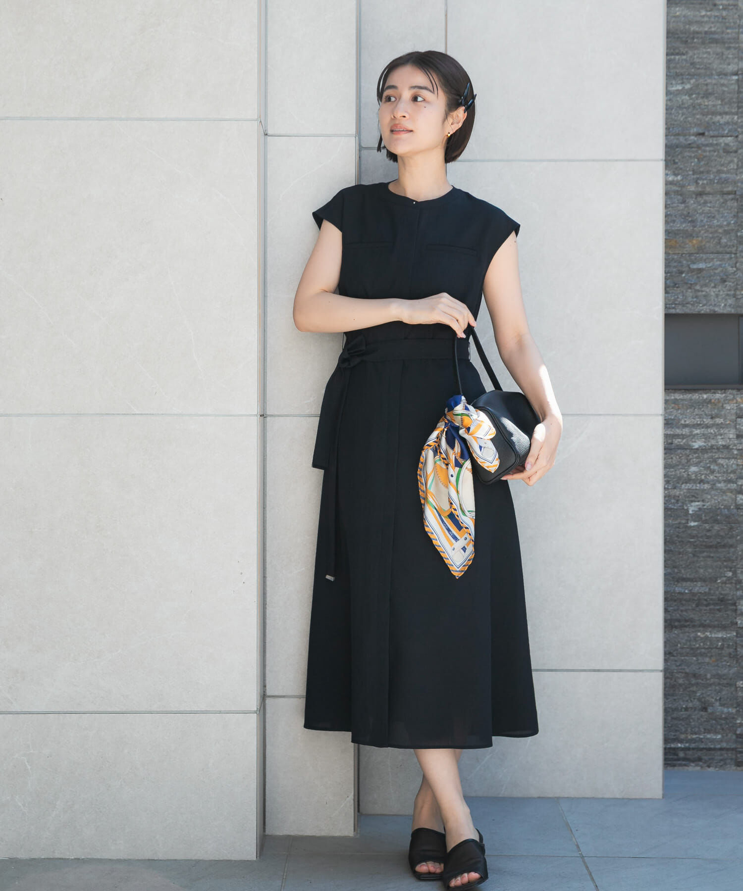 URBAN RESEARCH ROSSO「『UR TECH DRYLUXE』ポケットデザインワンピース」|ワンピース|ネイビー