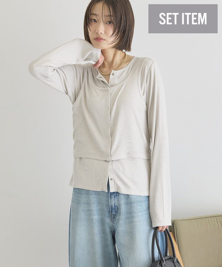 AMERICAN HOLIC「【2点セット】カーディガン+タンクトップ」|カーディガン|Ivory
