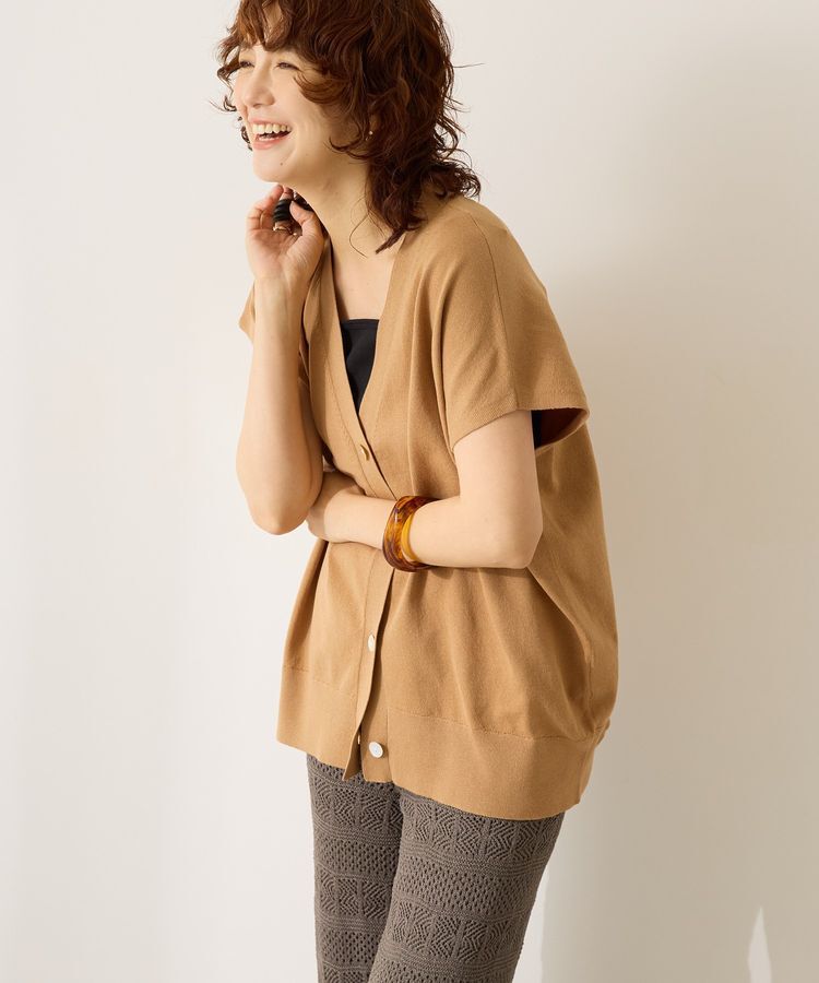 AMERICAN HOLIC「【WEB限定】フレンチスリーブVネックニットカーディガン」|カーディガン|Camel
