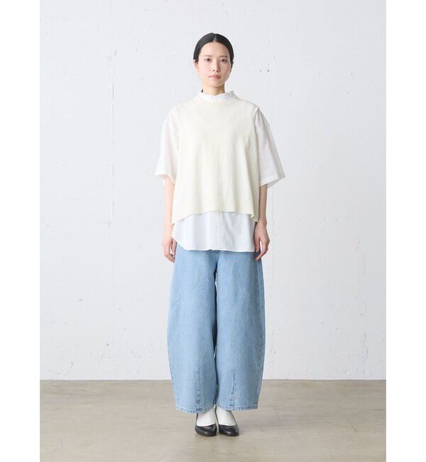 MidiUmi「MidiUmi フリルワイドシャツ」|シャツ・ブラウス|