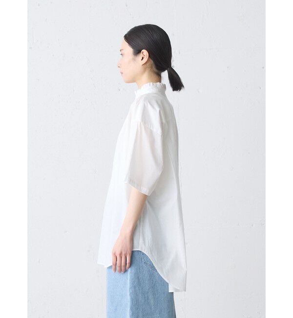 MidiUmi「MidiUmi フリルワイドシャツ」|シャツ・ブラウス|