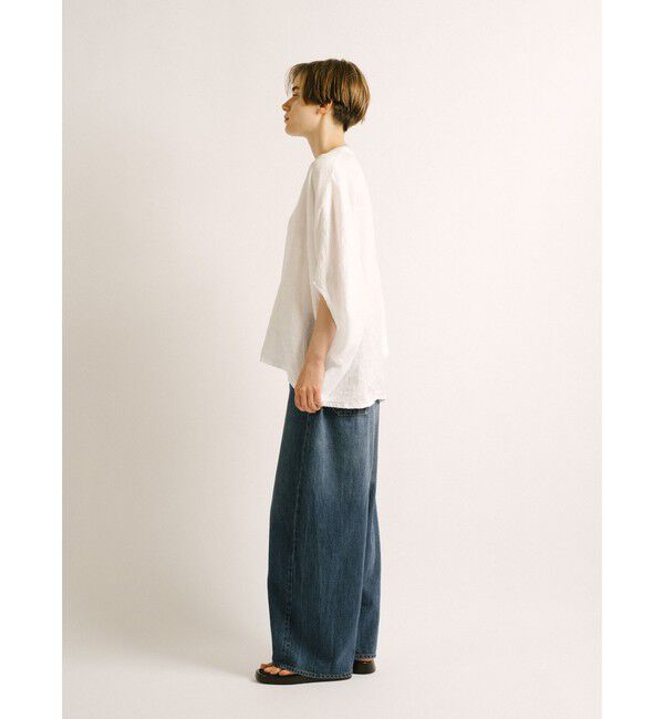 mizuiro ind「mizuiro ind リネンスタンドカラーコクーンシャツ」|シャツ・ブラウス|