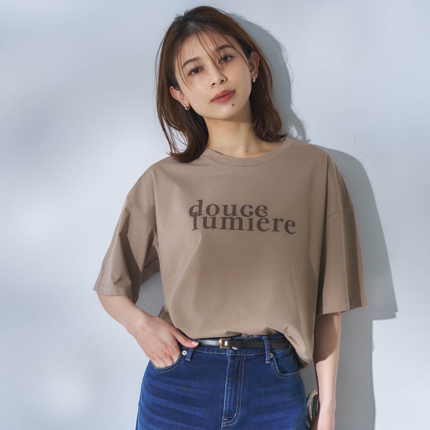 UNTITLED「コットンロゴTシャツ」|Tシャツ・カットソー|キャメルブラウン(1