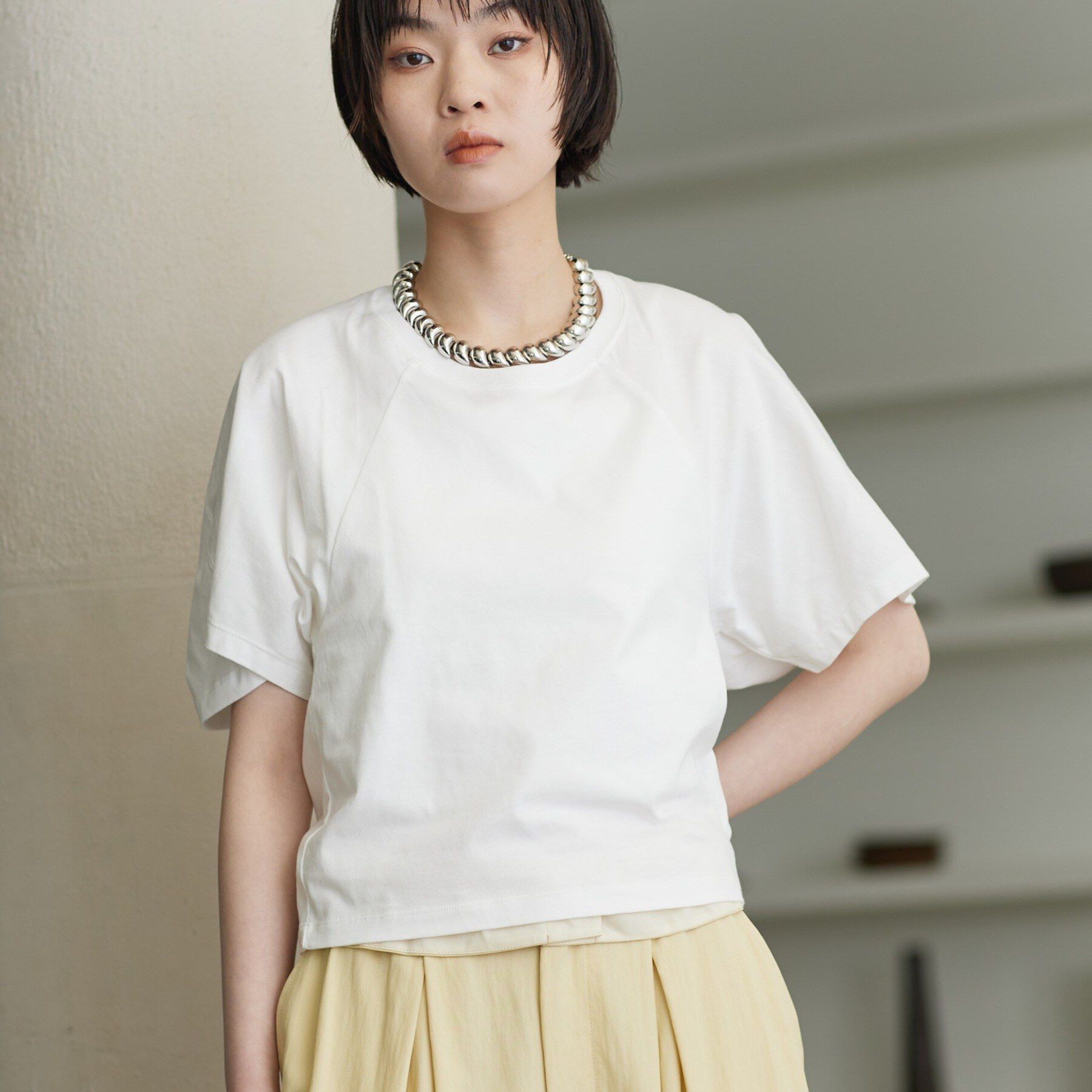 GALLEST「【UVカット】ラグランフォルムカットソー」|Tシャツ・カットソー|ホワイト(001)