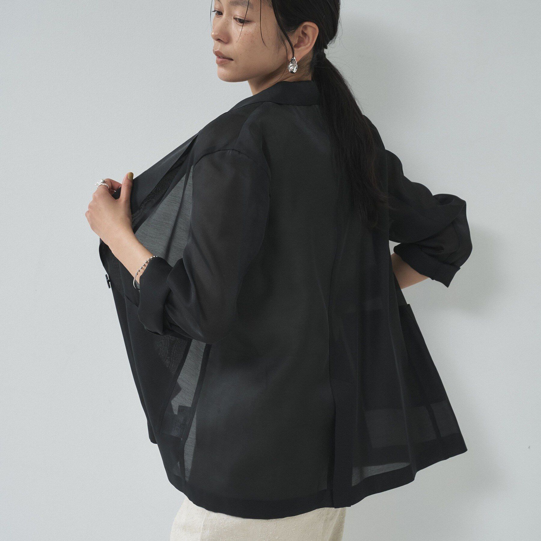 GALLEST「シアーシャツジャケット【接触冷感】」|テーラードジャケット|