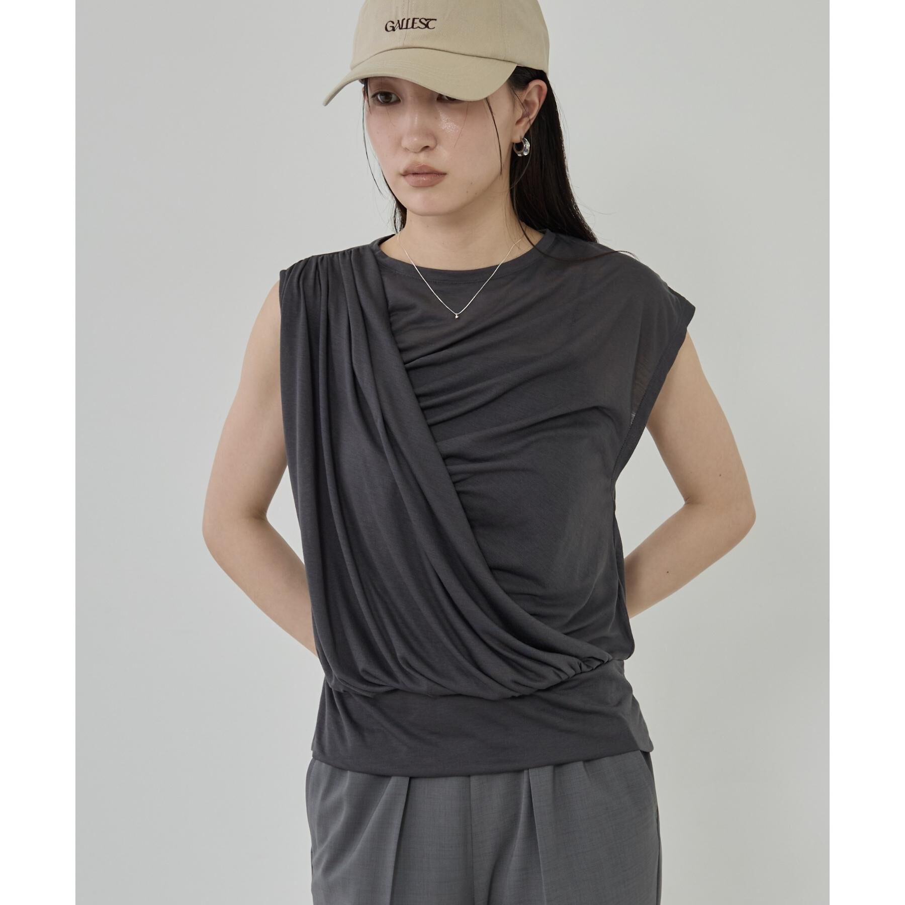 GALLEST「アシメドレープカットソー」|Tシャツ・カットソー|