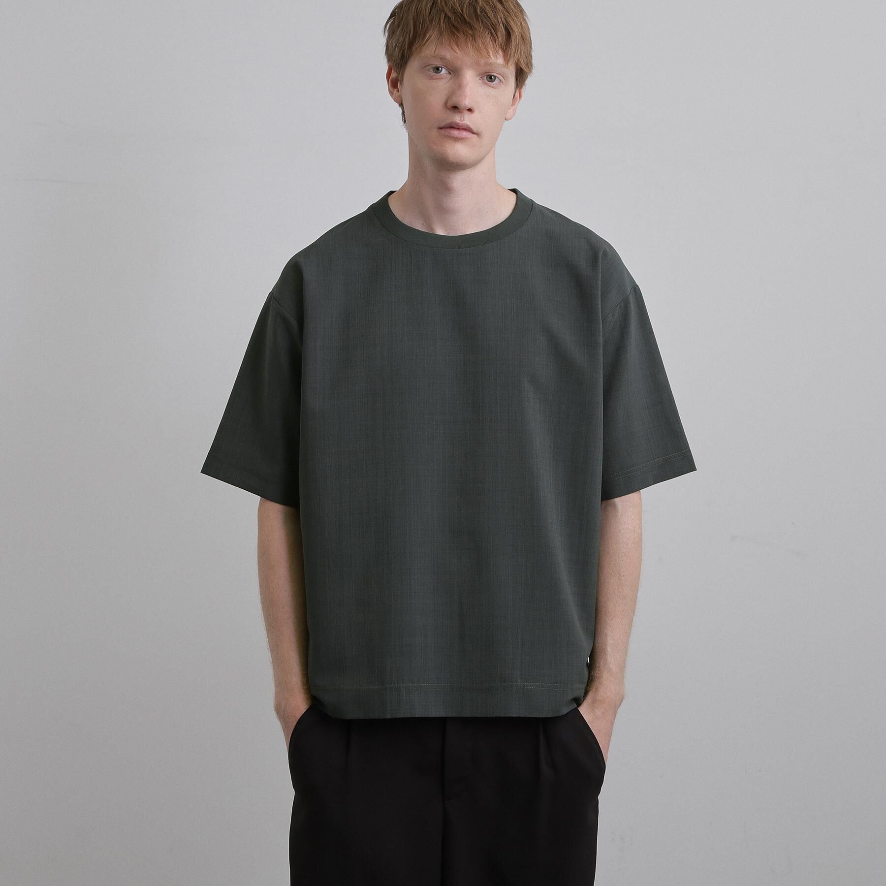 tk.TAKEO KIKUCHI「AIRY DRYクルーネックTシャツ/吸水速乾/UVカット/マシーンウォッシャブル/洗濯可/イージー」|シャツ・ブラウス|チャコールグレー(0