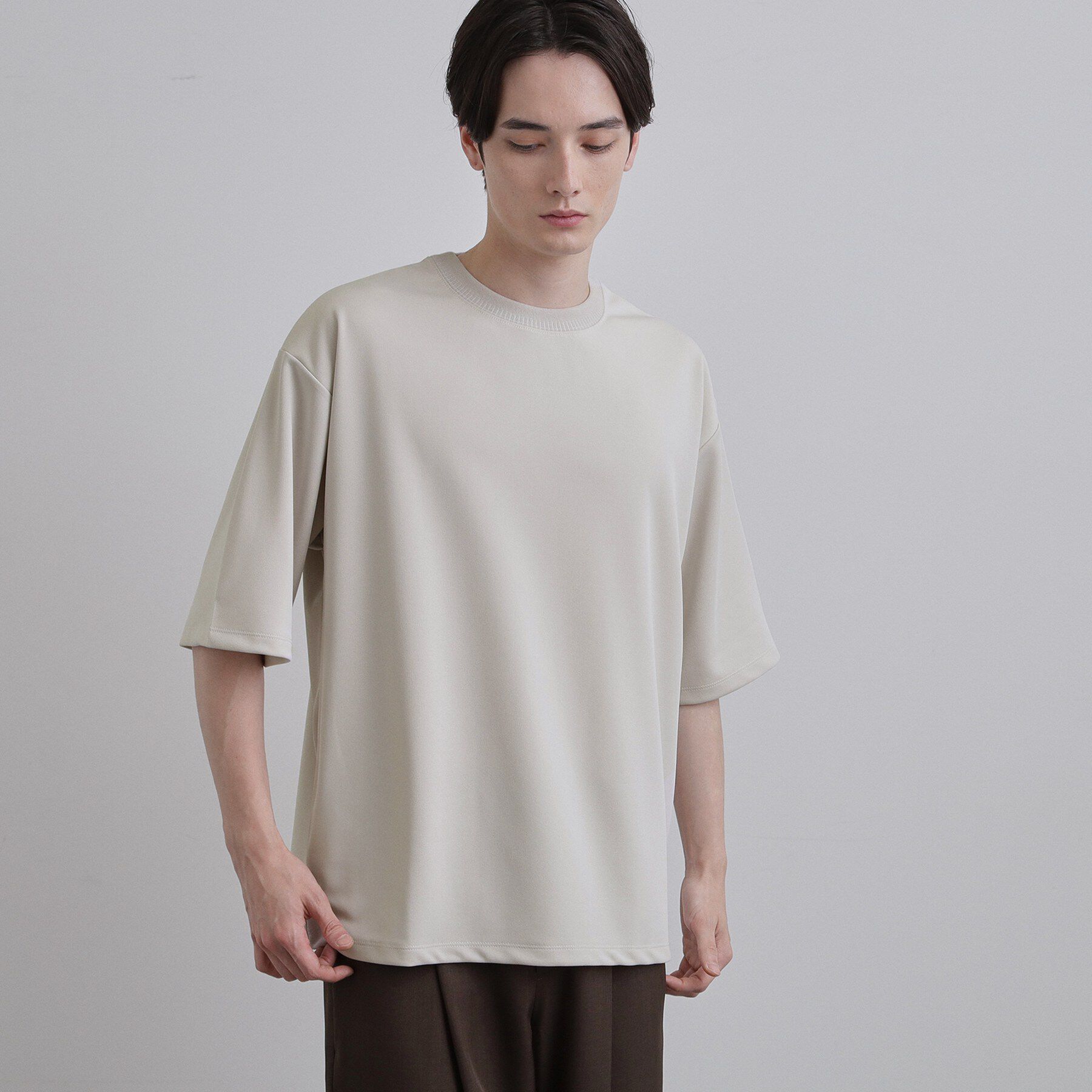 tk.TAKEO KIKUCHI「【接触冷感】配色ダンボールカットソー」|Tシャツ・カットソー|ホワイト(001)