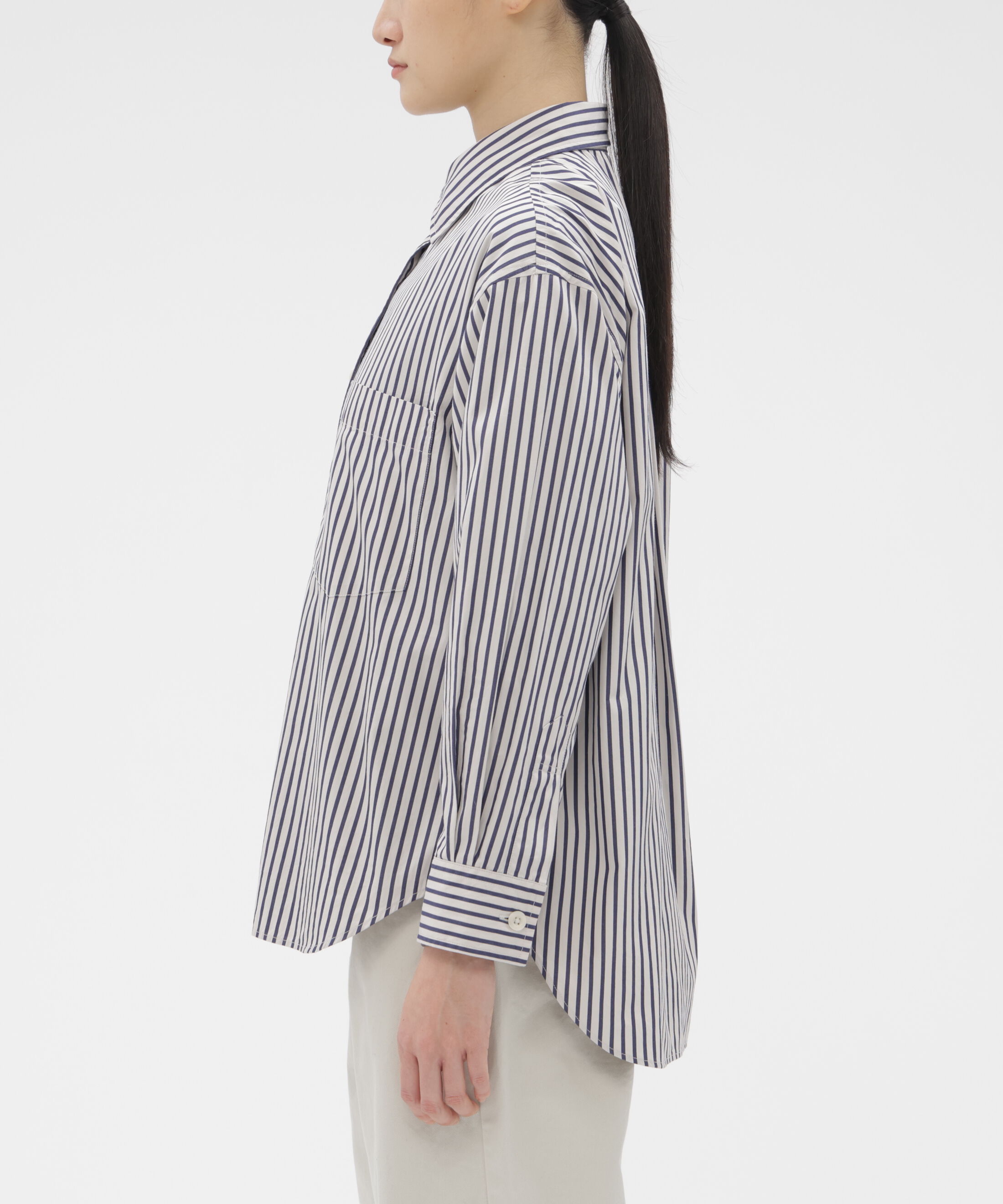 MHL.「VINTAGE COMPACT COTTON STRIPE SHIRT」|シャツ・ブラウス|