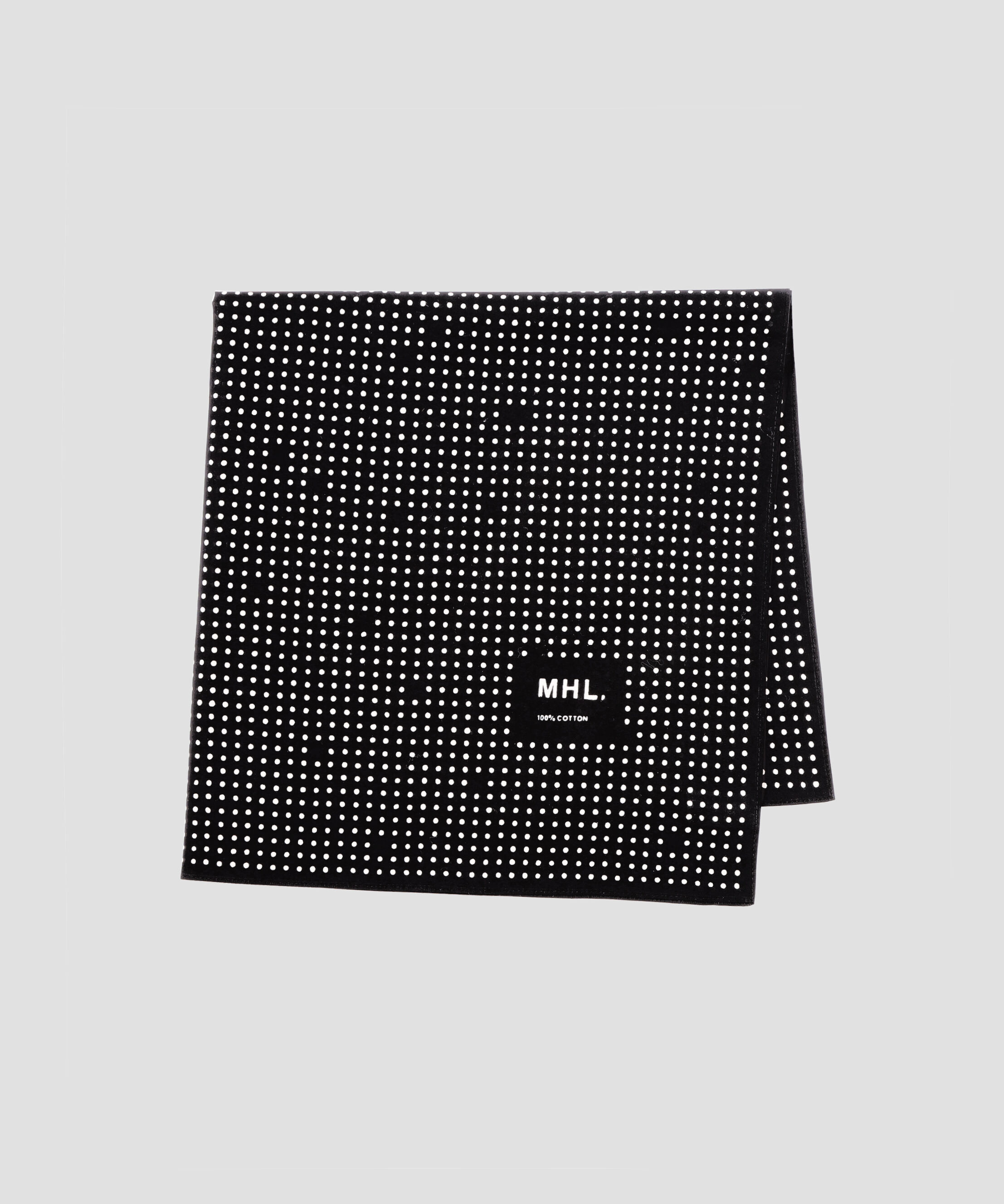 MHL.「VINTAGE SPOTS SCARF」|バンダナ・スカーフ|BLACK
